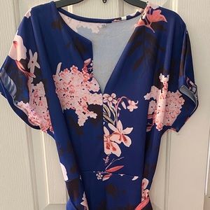 Navy blue floral dress